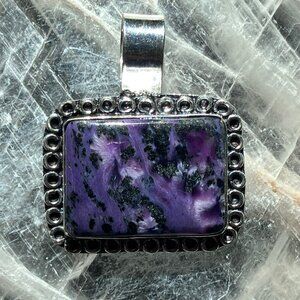 Stunning Aegirine Included Charoite Pendant Stone Crystal Jewelry